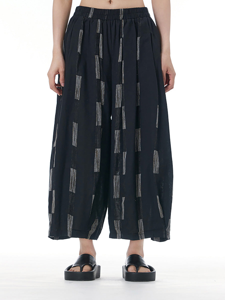 Summer Print Wide-leg Cotton Pants Fd033
