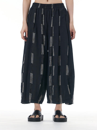 Summer Print Wide-leg Cotton Pants Fd033