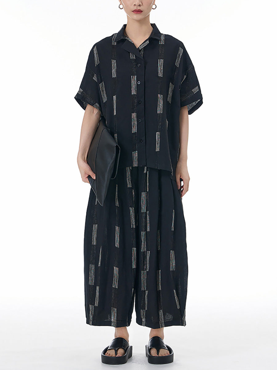 Summer Print Wide-leg Cotton Pants Fd033