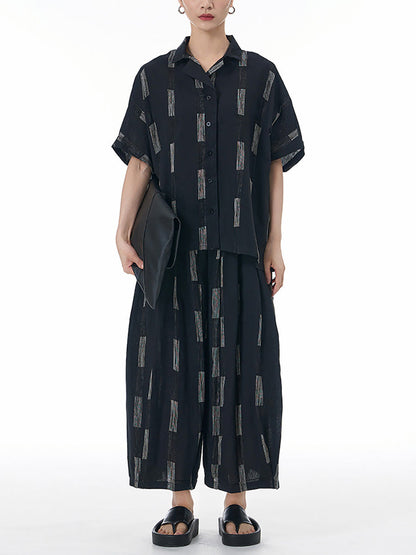 Summer Print Wide-leg Cotton Pants Fd033