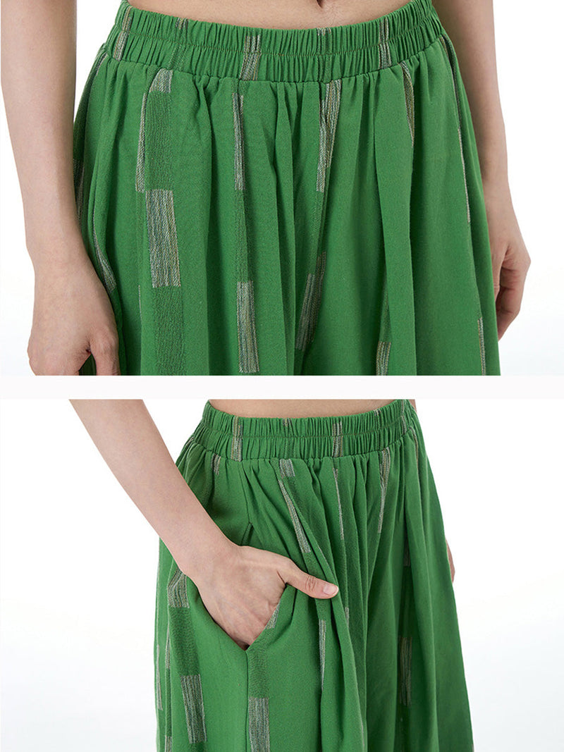 Summer Print Wide-leg Cotton Pants Fd033