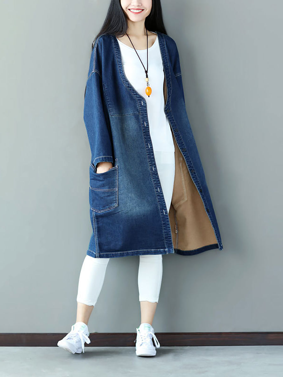 Autumn Flower Patch Back Denim Coat As1021