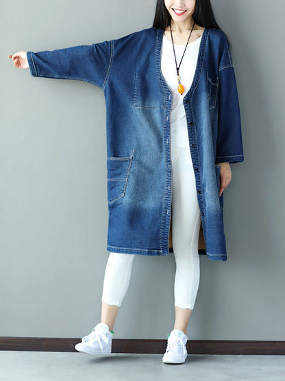 Autumn Flower Patch Back Denim Coat As1021