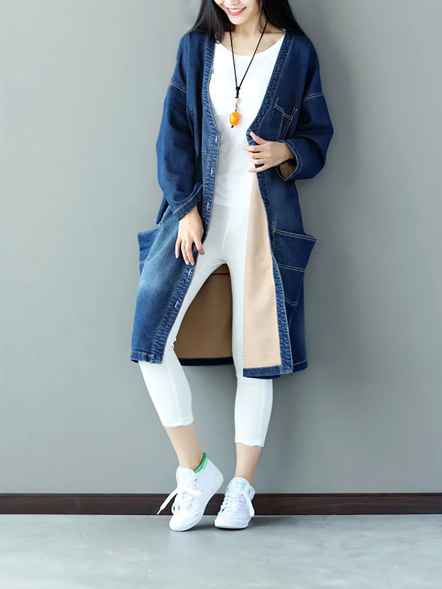 Autumn Flower Patch Back Denim Coat As1021