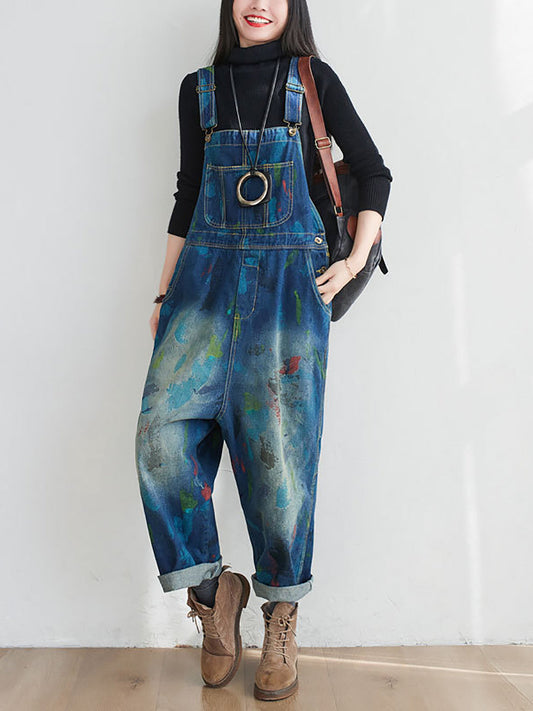 Summer Watercolour Denim Jumpsuits At1055