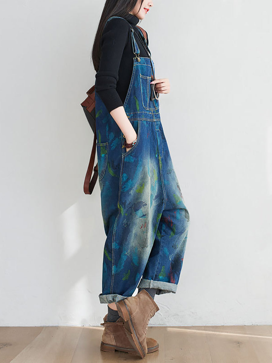 Summer Watercolour Denim Jumpsuits At1055