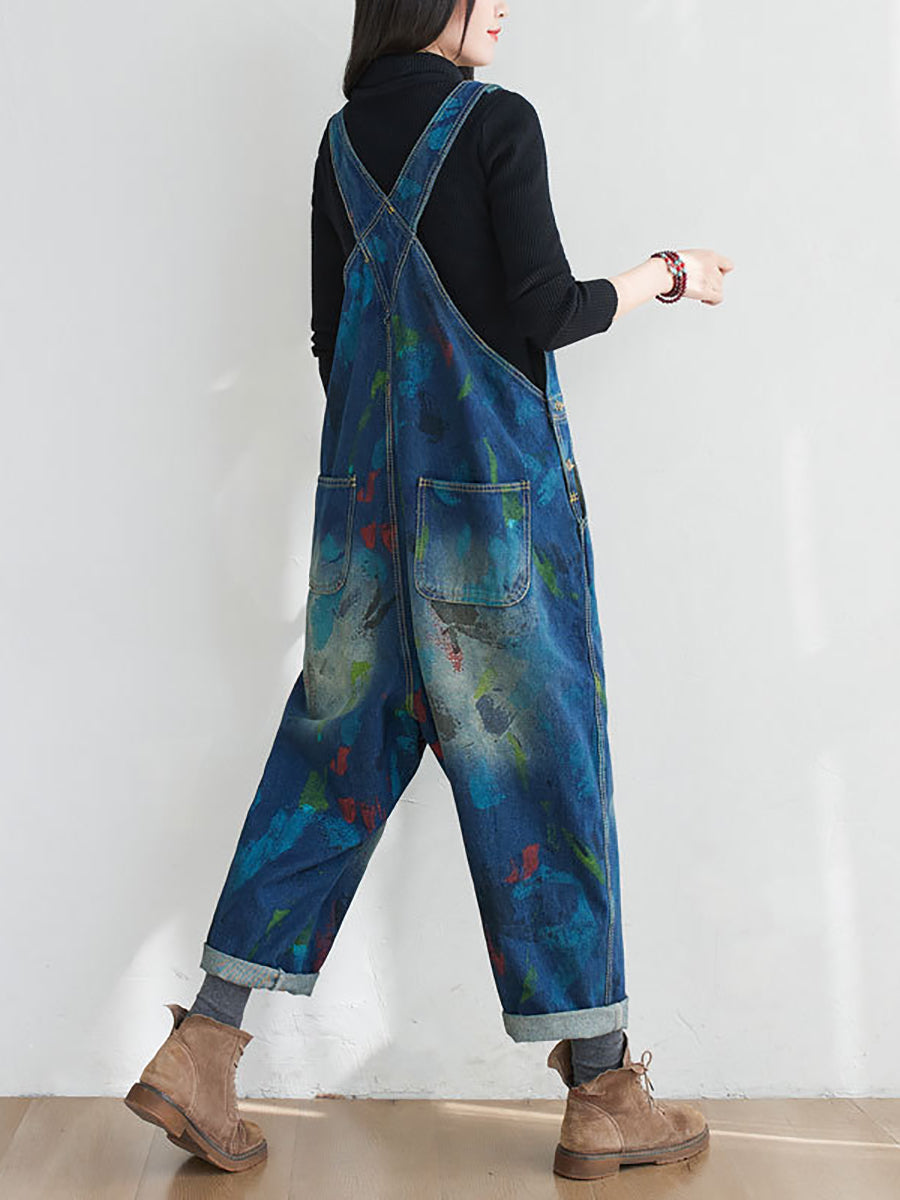 Summer Watercolour Denim Jumpsuits At1055