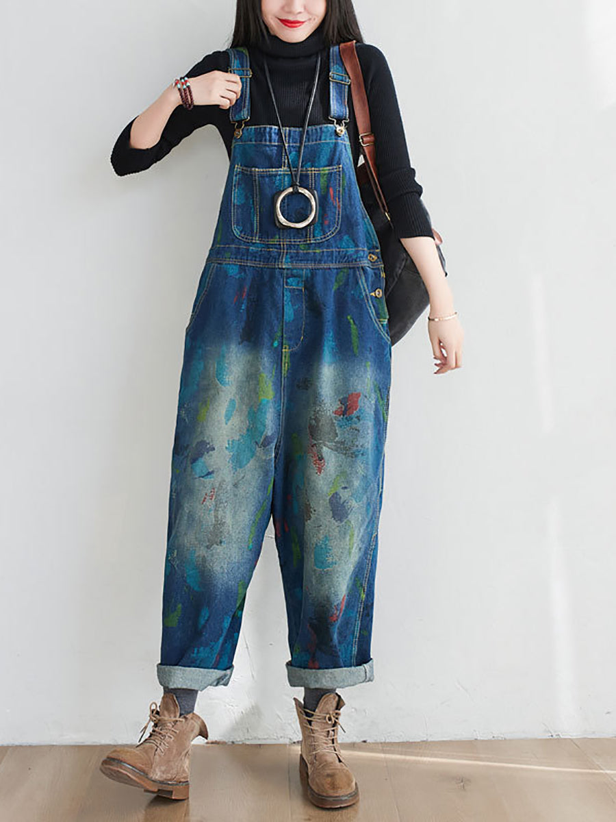 Summer Watercolour Denim Jumpsuits At1055