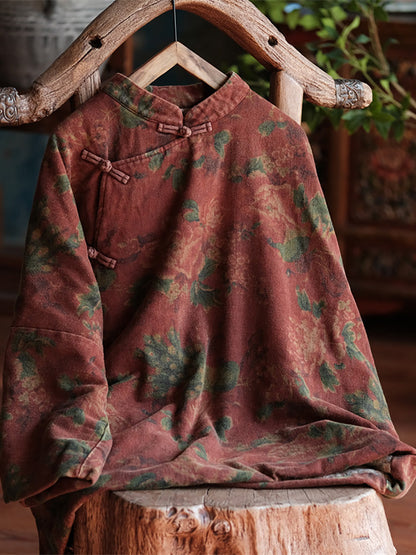 Autumn Flower 100%cotton Loose Coat At1050