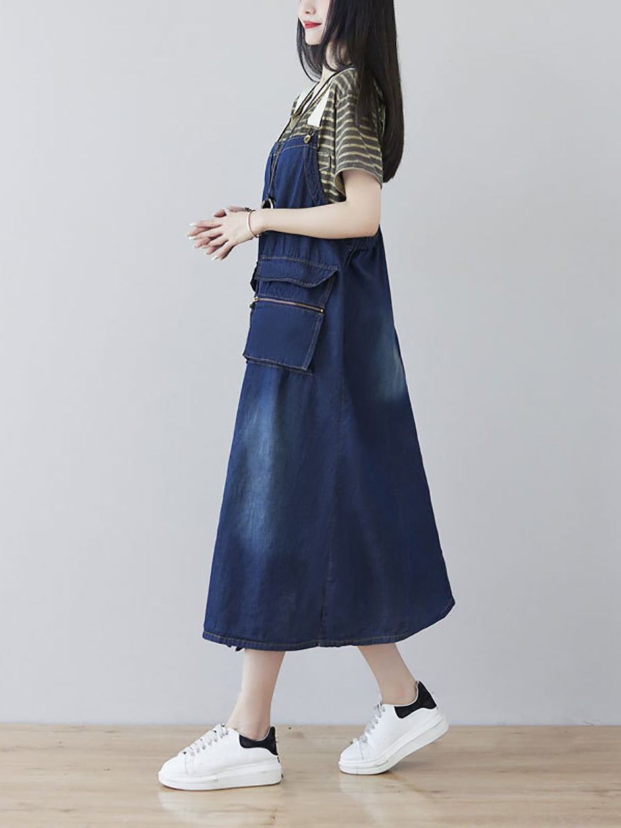 Washed Denim Wide-leg Jumpsuits At1041