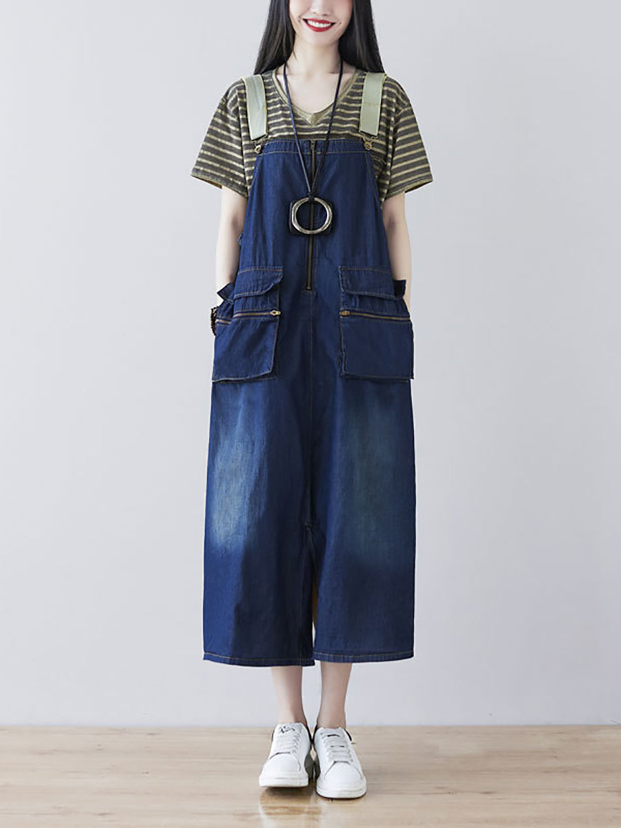 Washed Denim Wide-leg Jumpsuits At1041