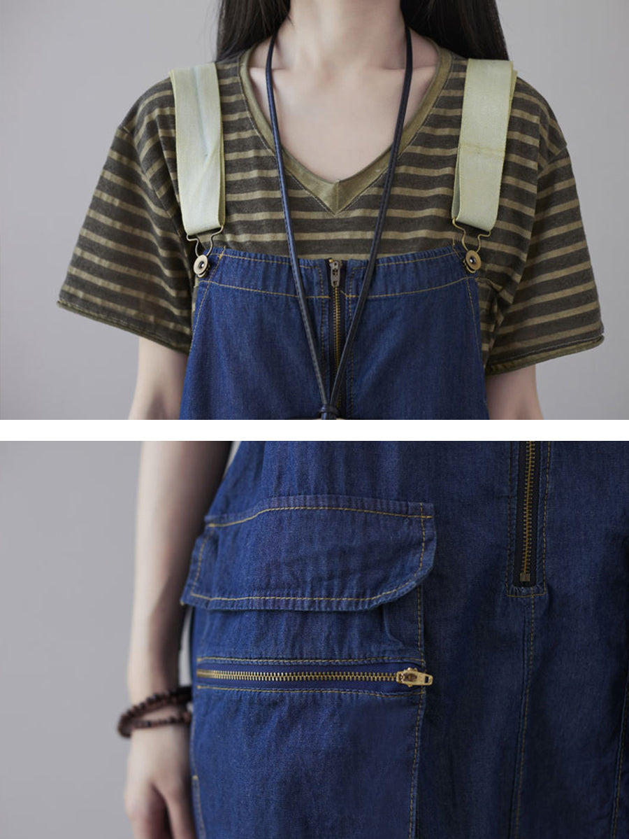 Washed Denim Wide-leg Jumpsuits At1041