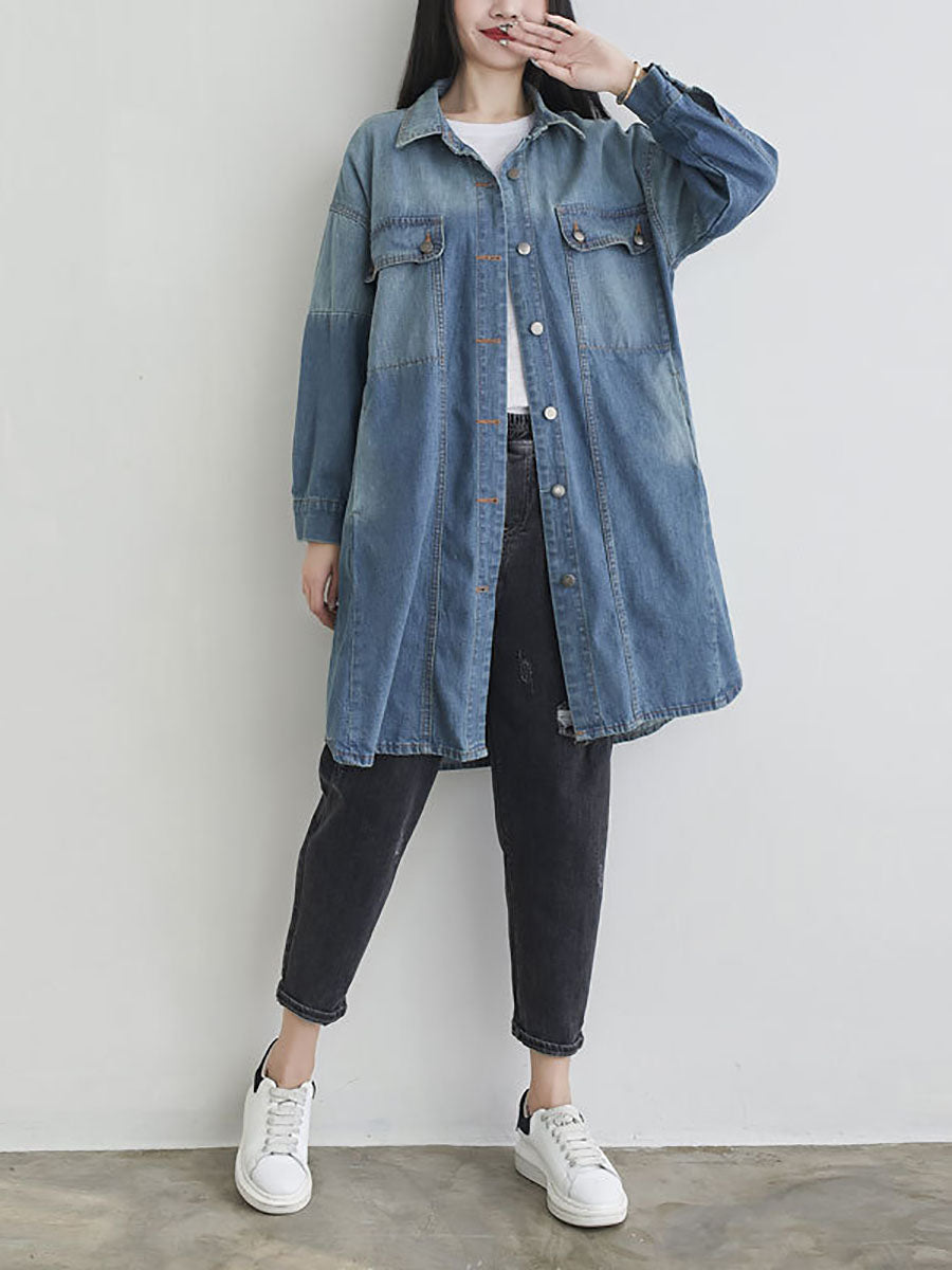Autumn Pocket Denim Shirt Coat As1001
