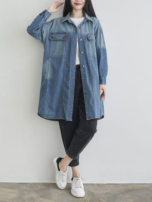 Autumn Pocket Denim Shirt Coat As1001