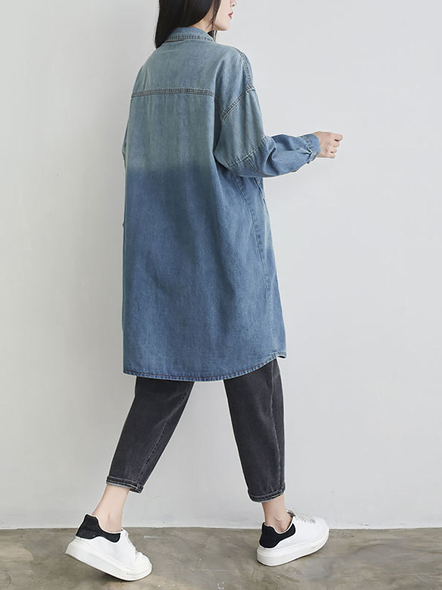 Autumn Pocket Denim Shirt Coat As1001