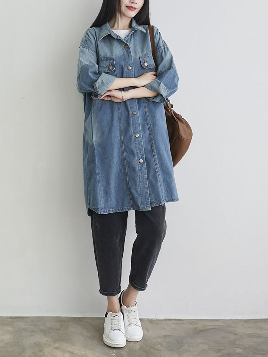 Autumn Pocket Denim Shirt Coat As1001