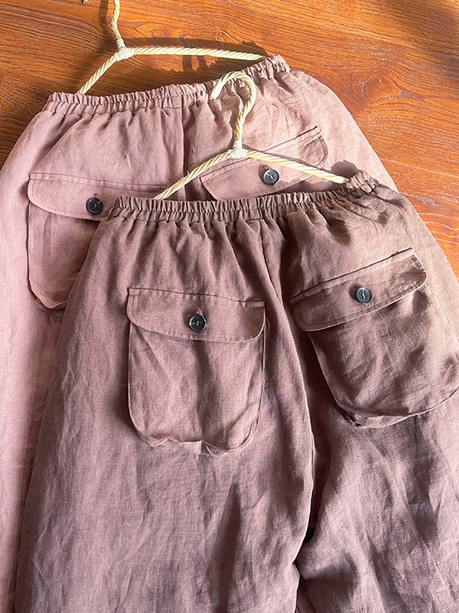 Winter Rero Linen Pocket Harem Pants At1096
