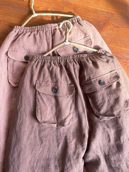 Winter Rero Linen Pocket Harem Pants At1096