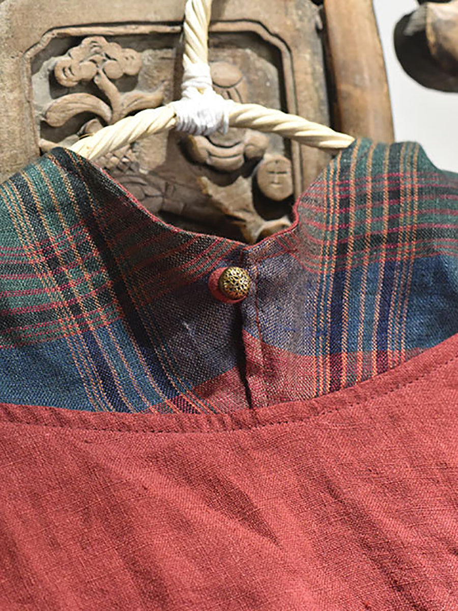 Winter Colorblock Hooded Linen Padded Coat At1094