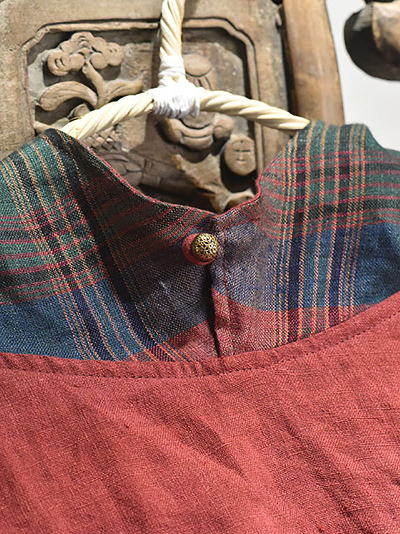 Winter Colorblock Hooded Linen Padded Coat At1094