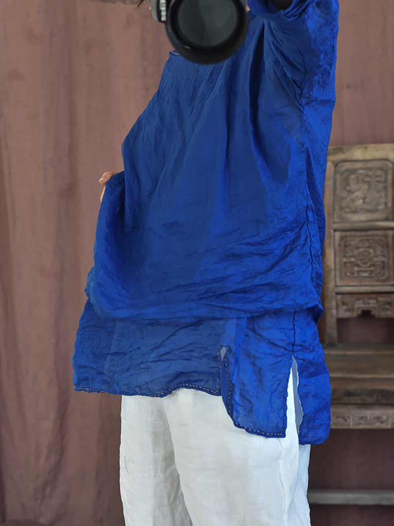 Summer Stitching Ramie Blouse Ai1007