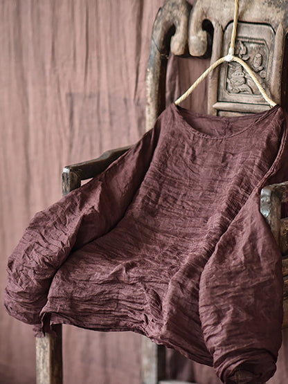 Summer Stitching Ramie Blouse Ai1007