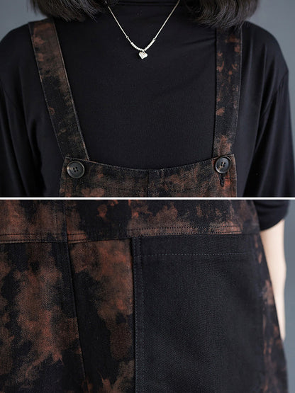 Autumn Flower Colorblock Denim Jumpsuits Ai1039