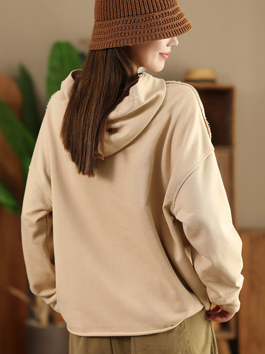 Autumn Print Hooded Sweatshirt Ah1008