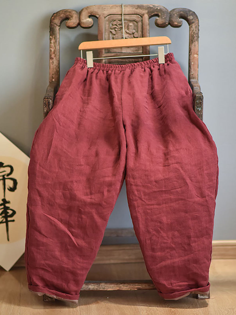 Autumn Rero Linen Padded Harem Pants Ah1053