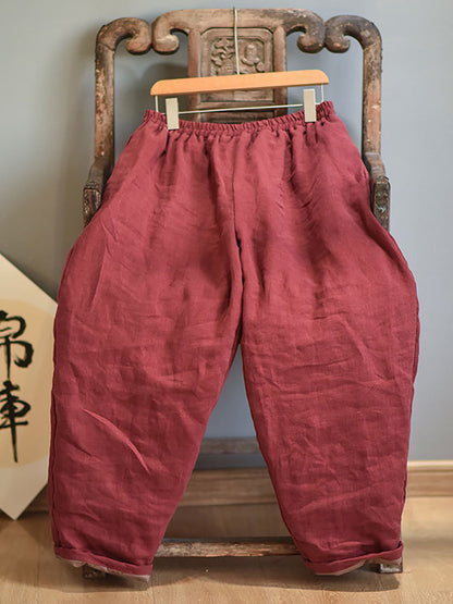 Autumn Rero Linen Padded Harem Pants Ah1053