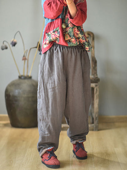 Autumn Rero Linen Padded Harem Pants Ah1053