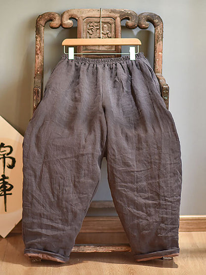 Autumn Rero Linen Padded Harem Pants Ah1053