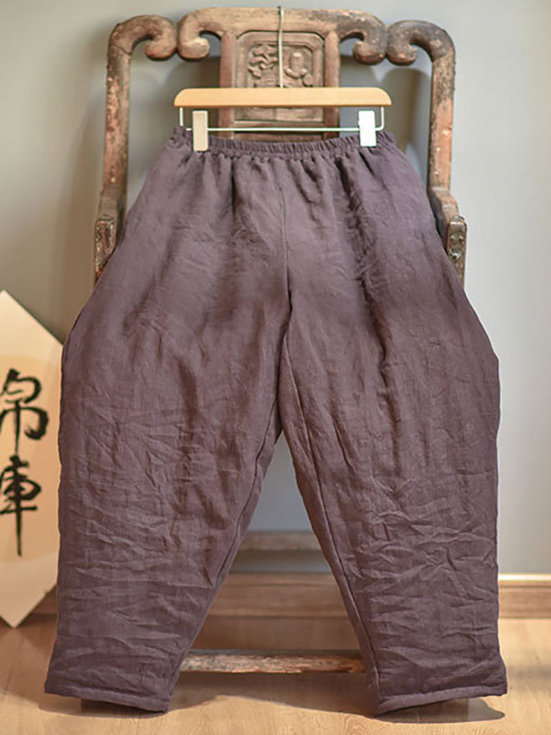 Autumn Rero Linen Padded Harem Pants Ah1053