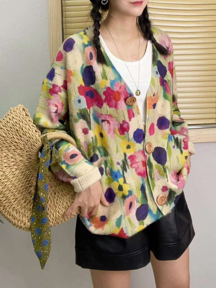 Autumn V-neck Knit Sweater Ah1048