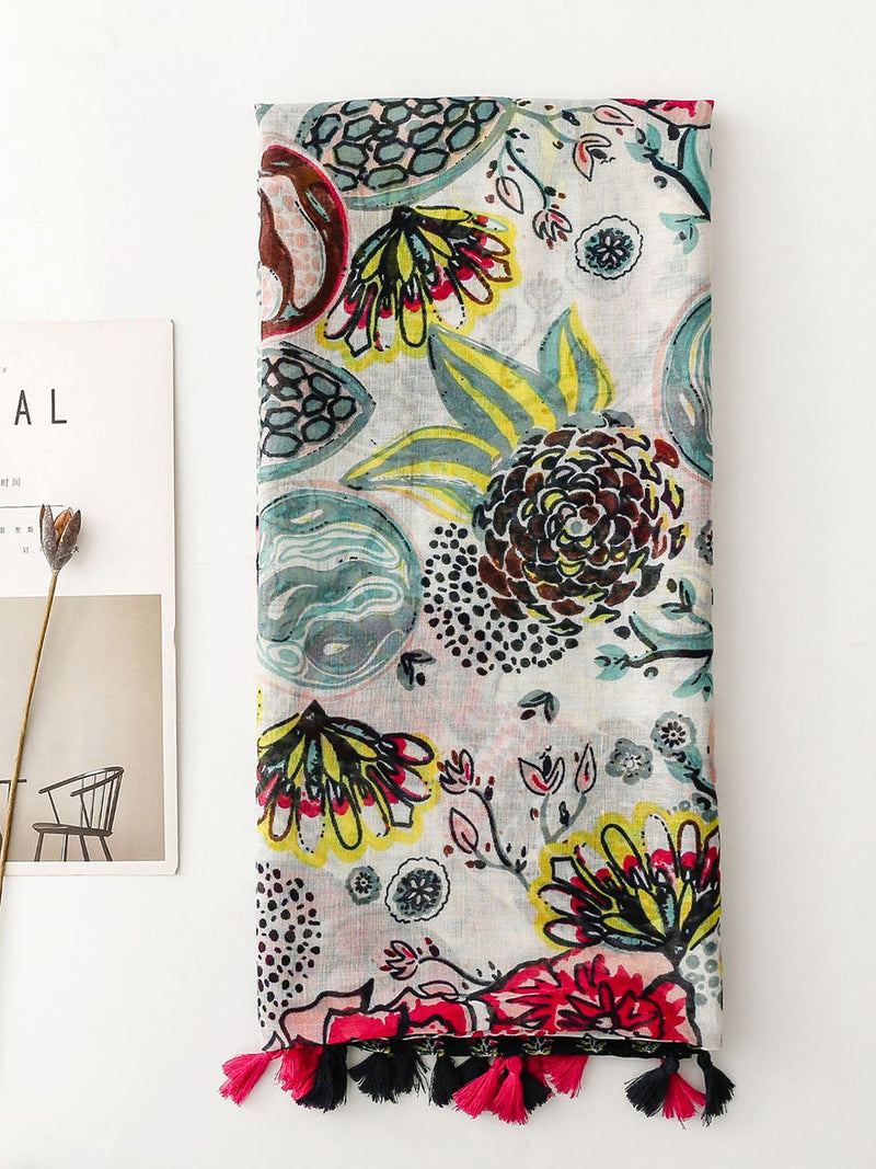 Flower Embroidery Linen Cotton Flat Shoes Ah1063