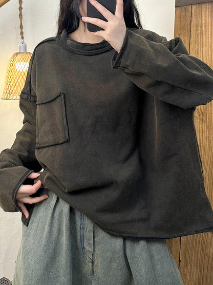 Autumn Stand Collar Sweatshirt Ah1059