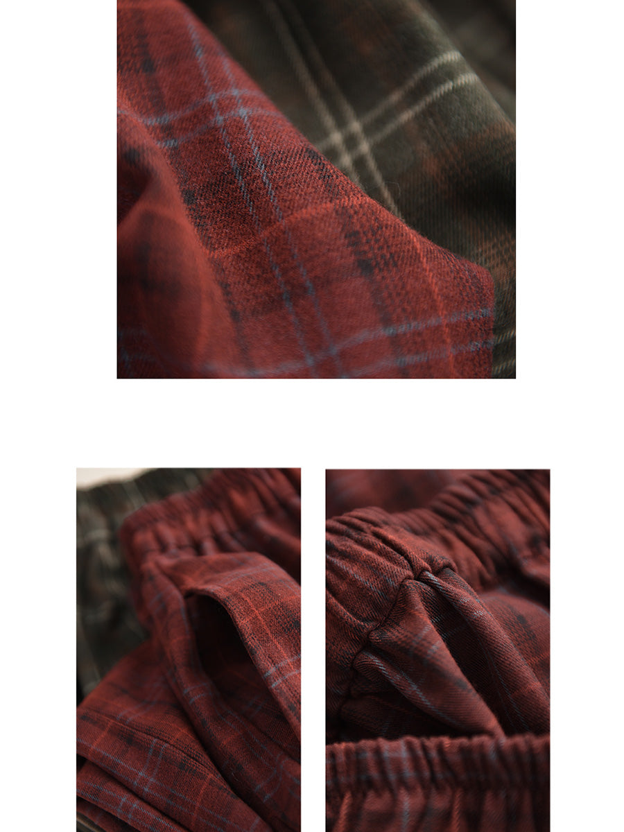 Autumn Plaid Warm Harem Pants Ah1042