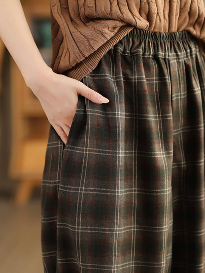 Autumn Plaid Warm Harem Pants Ah1042