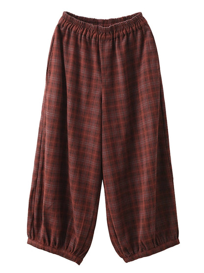 Autumn Plaid Warm Harem Pants Ah1042
