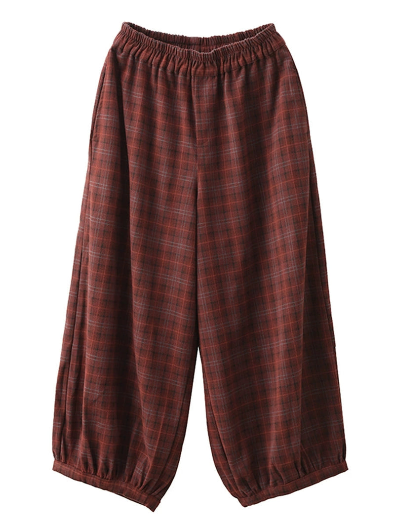 Autumn Plaid Warm Harem Pants Ah1042