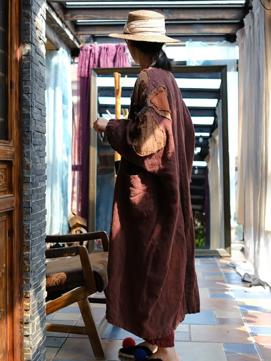Autumn Flower Patch Spliced Coat Ak1034