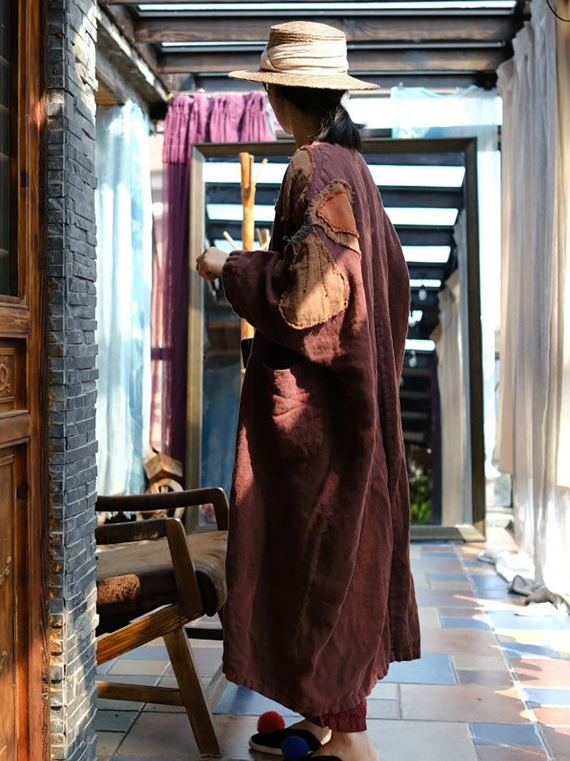 Autumn Flower Patch Spliced Coat Ak1034