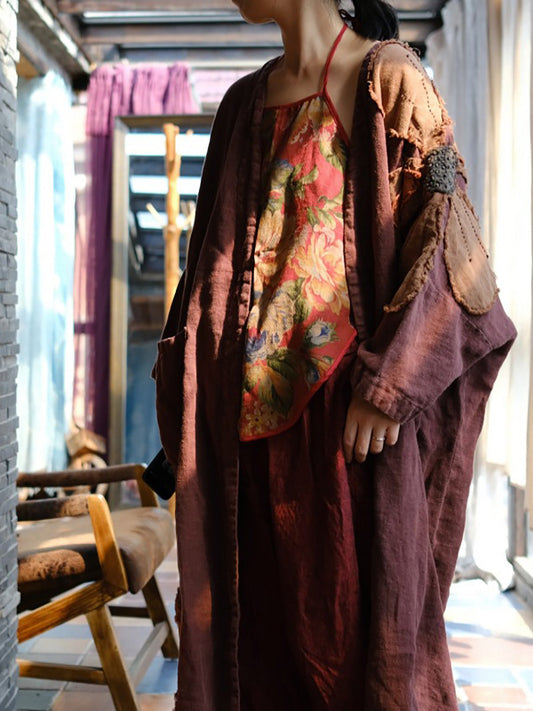Autumn Flower Patch Spliced Coat Ak1034