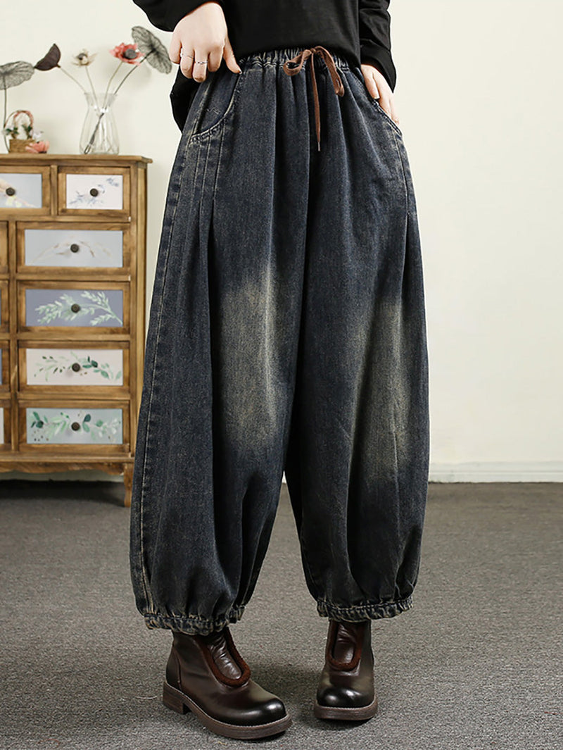 Autumn Denim Loose Harem Pants Ak1043