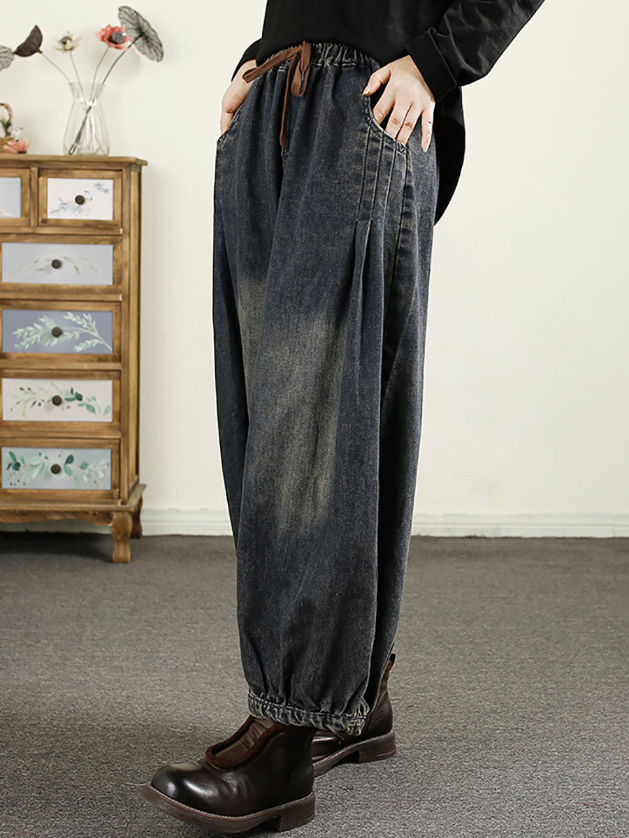 Autumn Denim Loose Harem Pants Ak1043