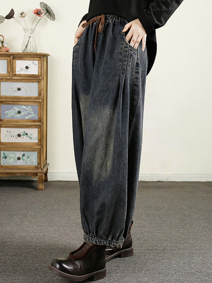 Autumn Denim Loose Harem Pants Ak1043