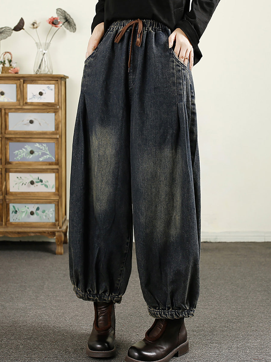 Autumn Denim Loose Harem Pants Ak1043