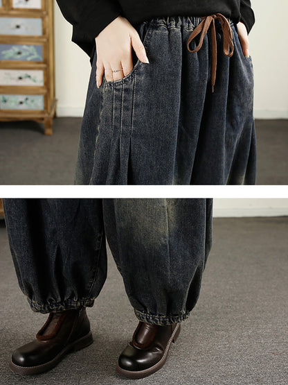 Autumn Denim Loose Harem Pants Ak1043