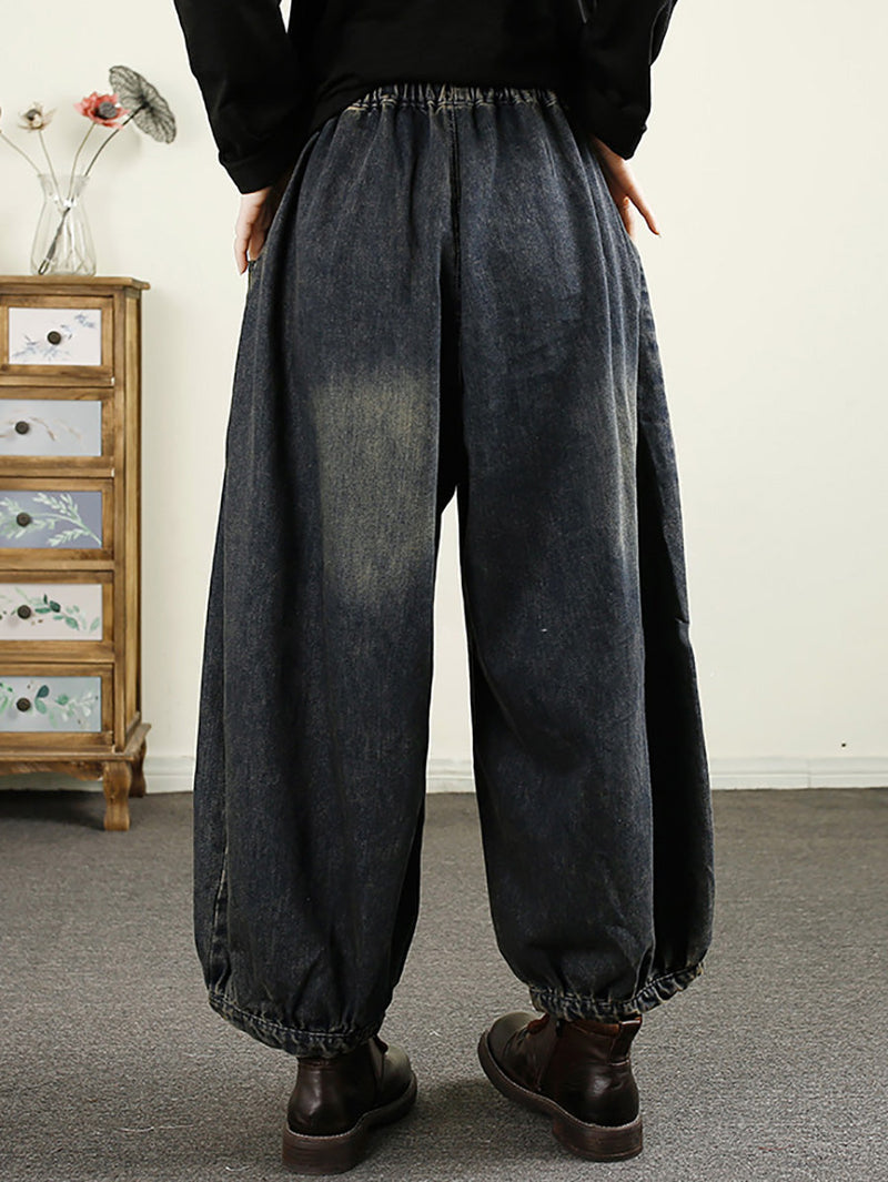 Autumn Denim Loose Harem Pants Ak1043