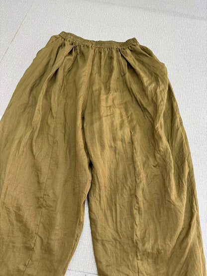Autumn Loose Ramie Pants Ax1014